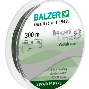 BALZER Iron Line 8 Catfish 300 m - grün 0,50mm 51,3kg, geflochtene Angelschnur