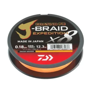 DAIWA J-Braid Expedition X8 smash orange 0.13mm 150m geflochtene Angelschnur
