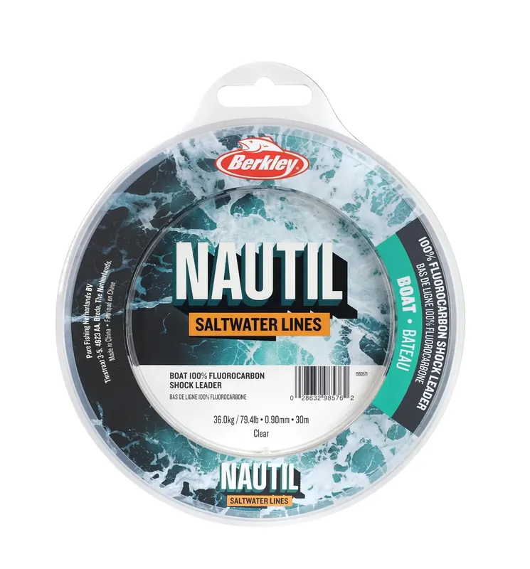BERKLEY Nautil Boat Shockleader Clear 0.60mm 30m 18.9kg