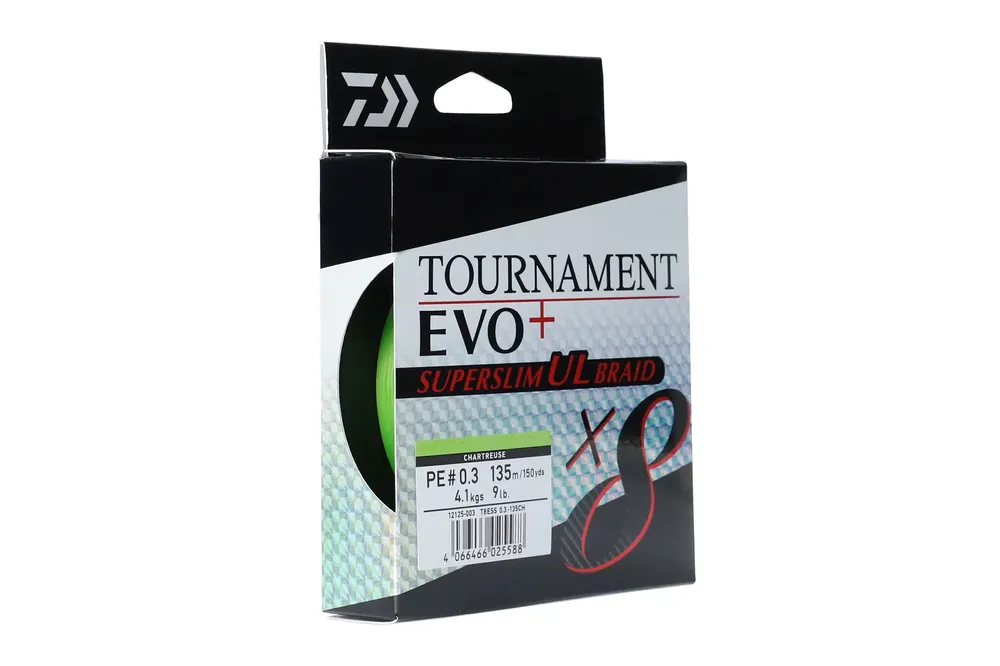 DAIWA Tournament X8 Braid EVO+ SUPERSLIM UL chartreuse 4.10kg 135m