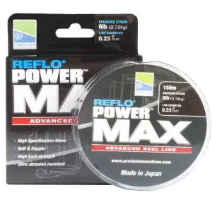 PRESTON Reflo Power Max Reel Line - 10Lb 0.28mm 150m, monofile Angelschnur