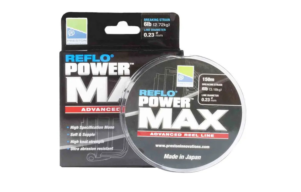 PRESTON Reflo Power Max Reel Line - 10Lb 0.28mm 150m, monofile Angelschnur