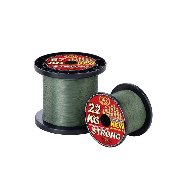 WFT NEW 10KG Strong green 0,08mm 2000m, geflochtene Angelschnur, braided line