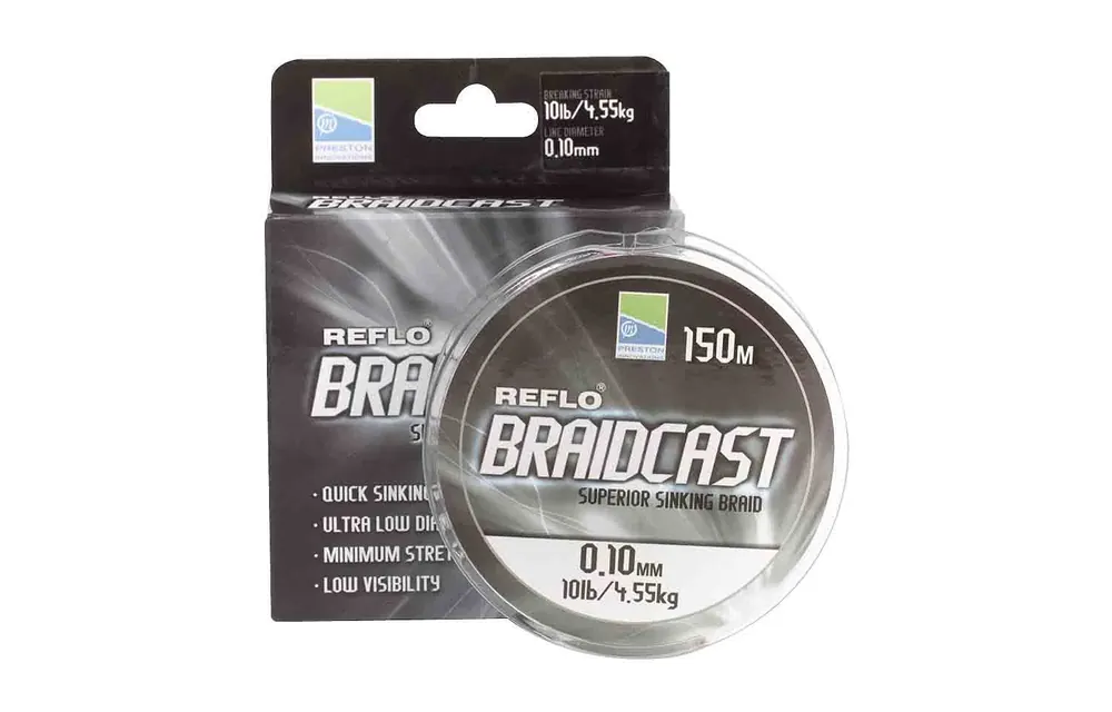 PRESTON Reflo Braid Cast - 0.12mm 150m, geflochtene Angelschnur, braided line