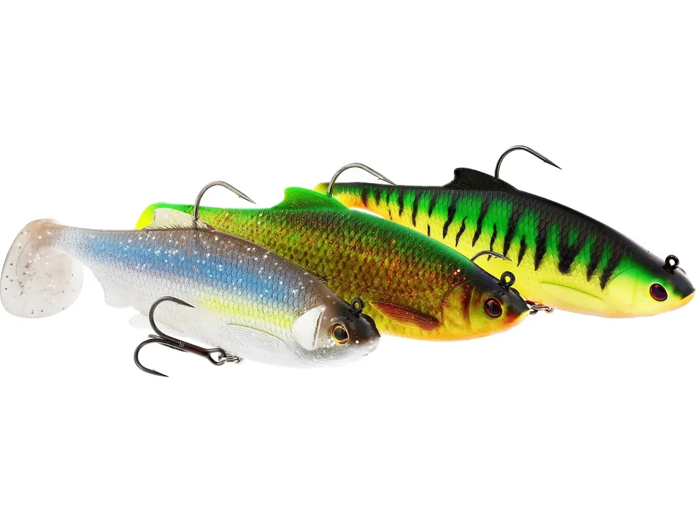 Westin Ricky The Roach Shadtail R2F 14cm 57g Sinking Firetiger Rudd - Gummifisch