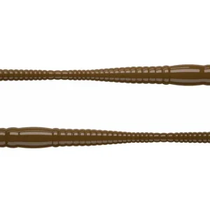 LIBRA LURES Dying Worm 80 Cheese 038-brown 12st, Forellenköder, schwimmend und aromatisiert