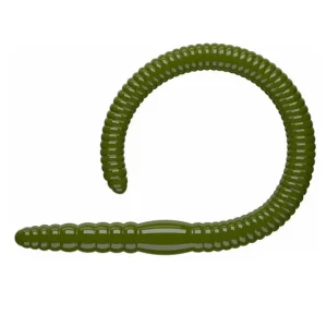 LIBRA LURES Flex Worm 95 Cheese 031-olive 10st, Forellenköder, schwimmend und aromatisiert