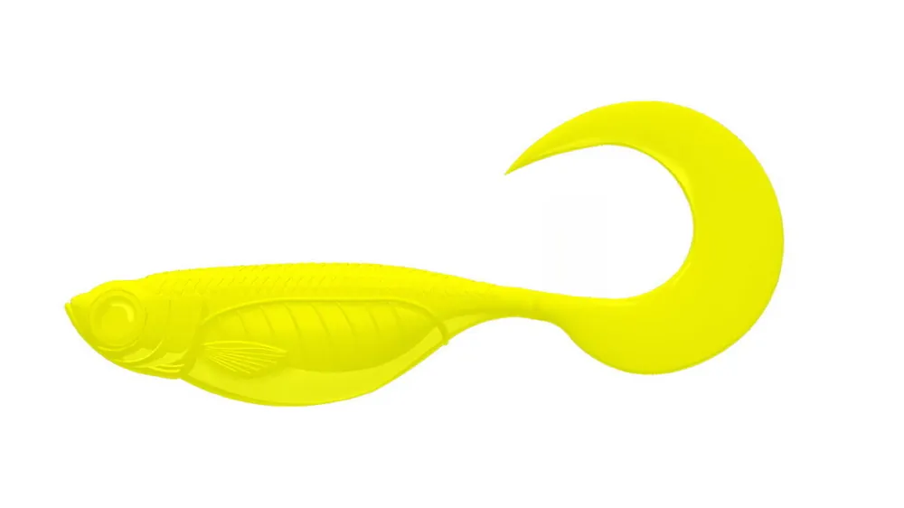 LIBRA LURES Embrion Twist Tail 45 Fish 006-Hot Yellow 12st, Forellenköder, schwimmend und aromatisiert