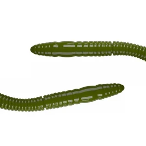LIBRA LURES Fatty D'Worm Tournament 55 Cheese 031-olive 12st, Forellenköder, schwimmend und aromatisiert