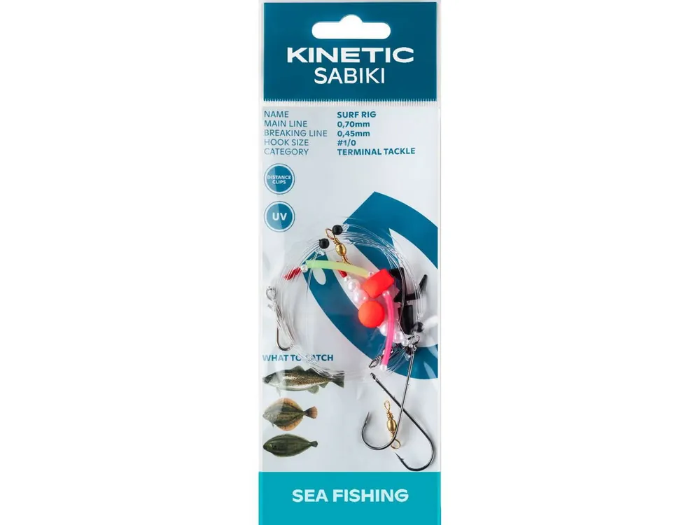 KINETIC Sabiki Surf #1/0 Red/Pearl Brandungsvorfach