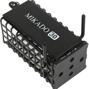 MIKADO Futterkorb vierkant 70g mit Kralle Schwarz 25x30x44mm