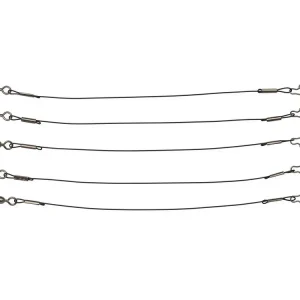 KINETIC Pike Leaders 65lbs 20cm Black 5st Stahlvorfach