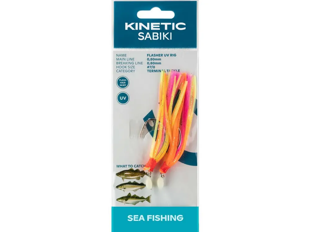 KINETIC Sabiki Flasher UV #7/0 Orange/Yellow/Pink Dorschvorfach