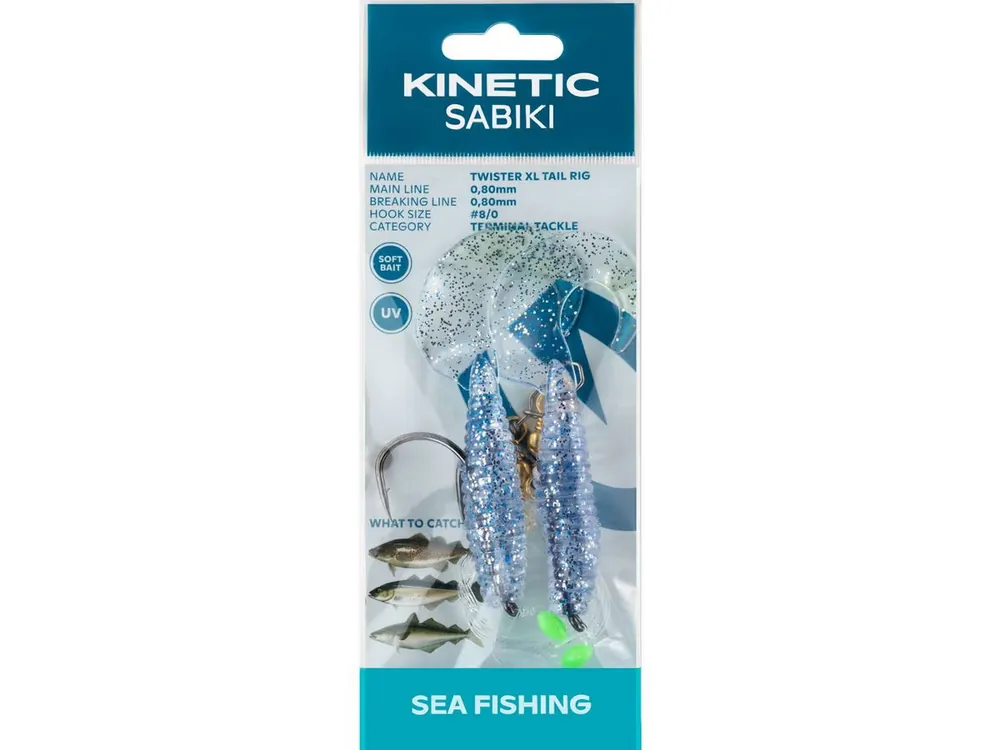 KINETIC Sabiki Twister XL Tail #8/0 Blue/Silver Dorschvorfach