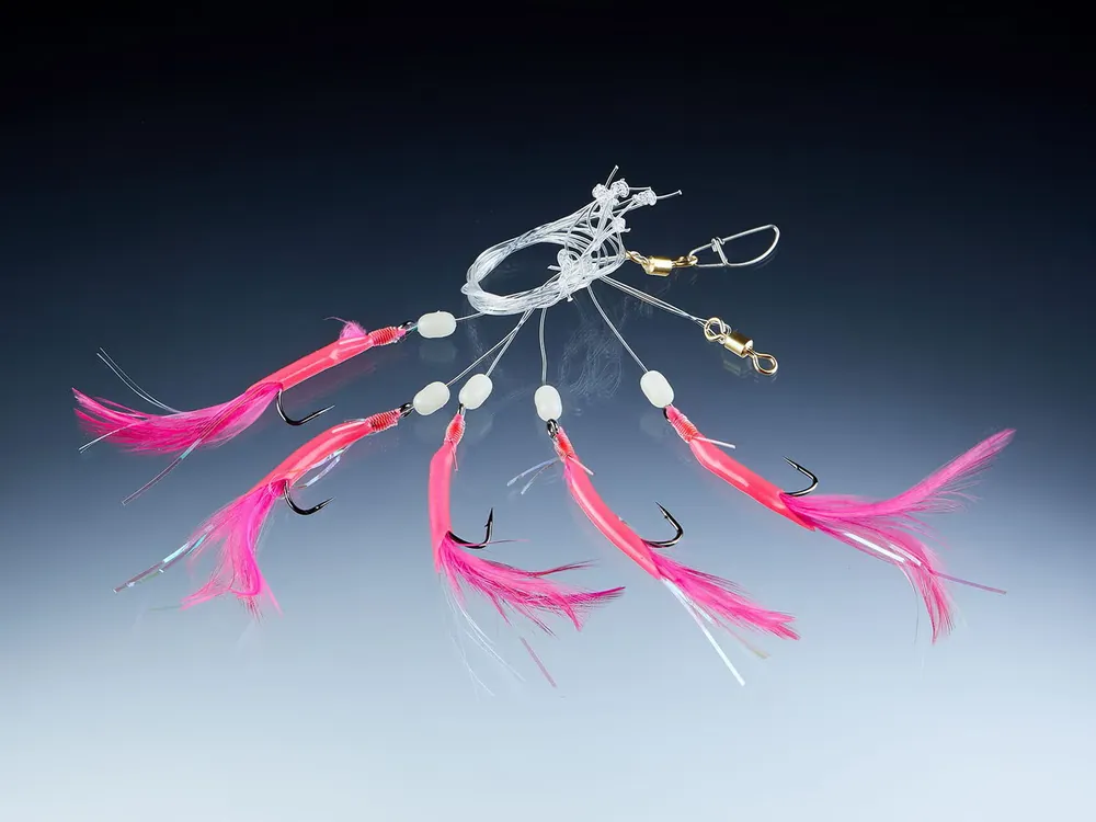 BALZER Makrelen-/Wittling System, pink, mit 5 Haken 4/0 1st