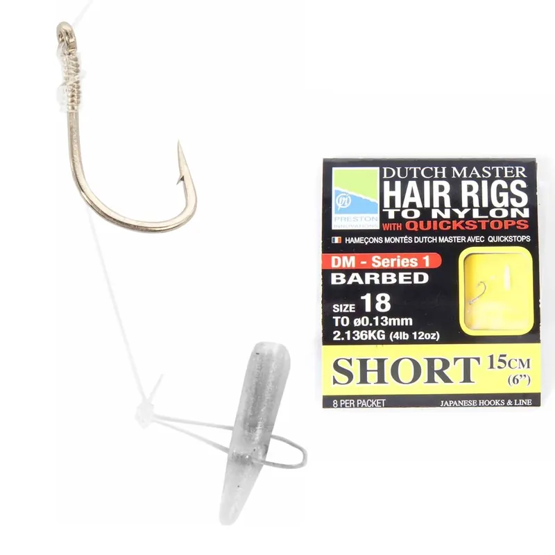 PRESTON Dutch Master Hair Rig Short 6” 18