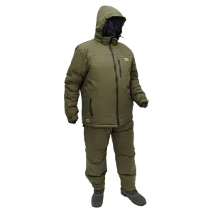 DAIWA Carp Winteranzug XL olivgrün Jacke mit Latzhose