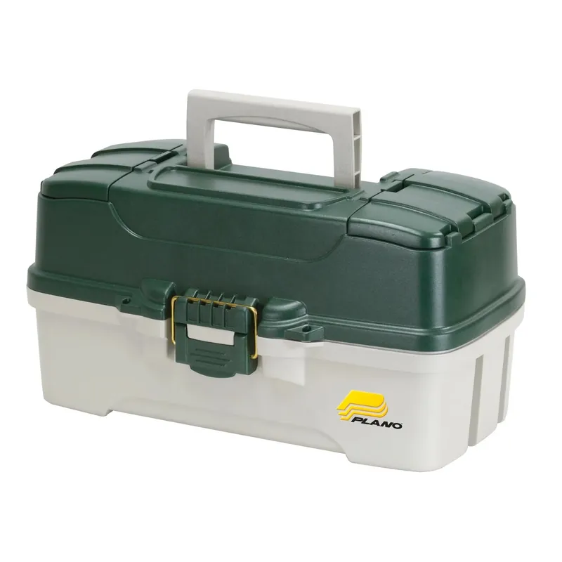PLANO 620306 3-Fach Gerätekiste Grün Metallic-Weiß