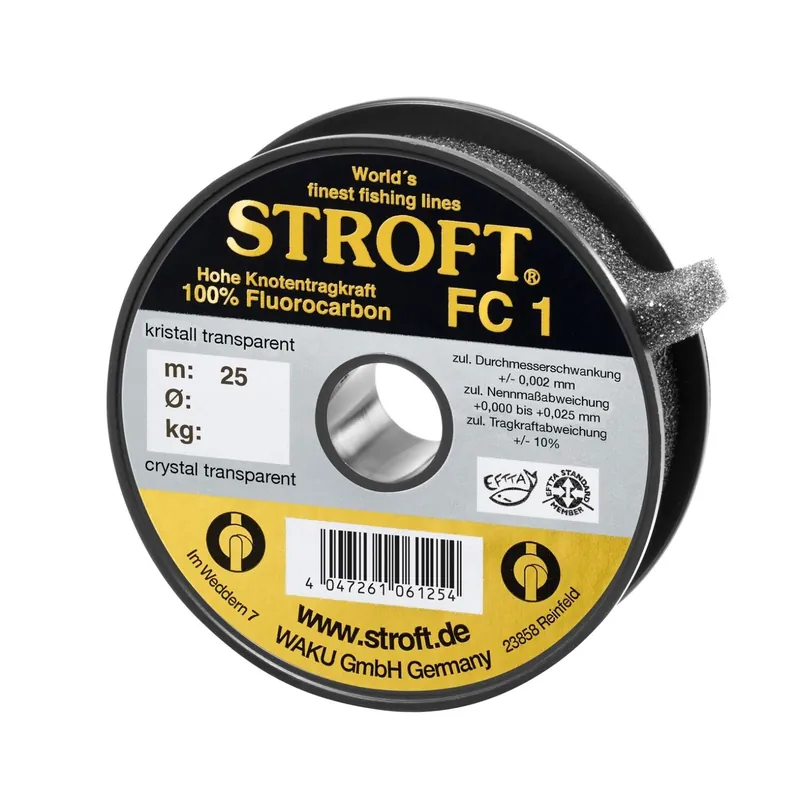 Stroft FC1 Fluorocarbon Vorfachschnur-0,16 mm 2,50 kg 25 m
