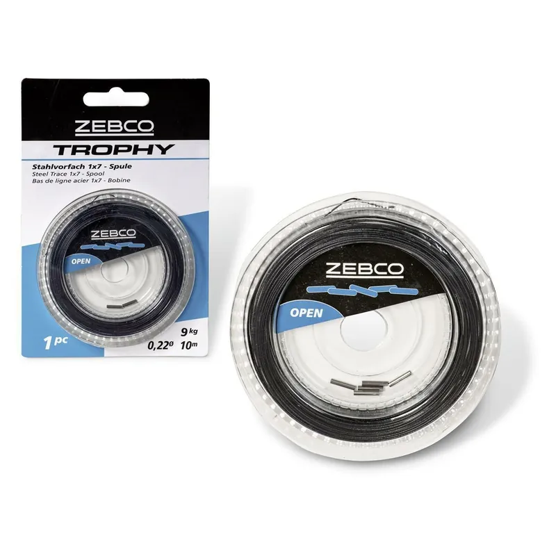Zebco Trophy Stahlvorfach Spule 1x7 10m-6kg