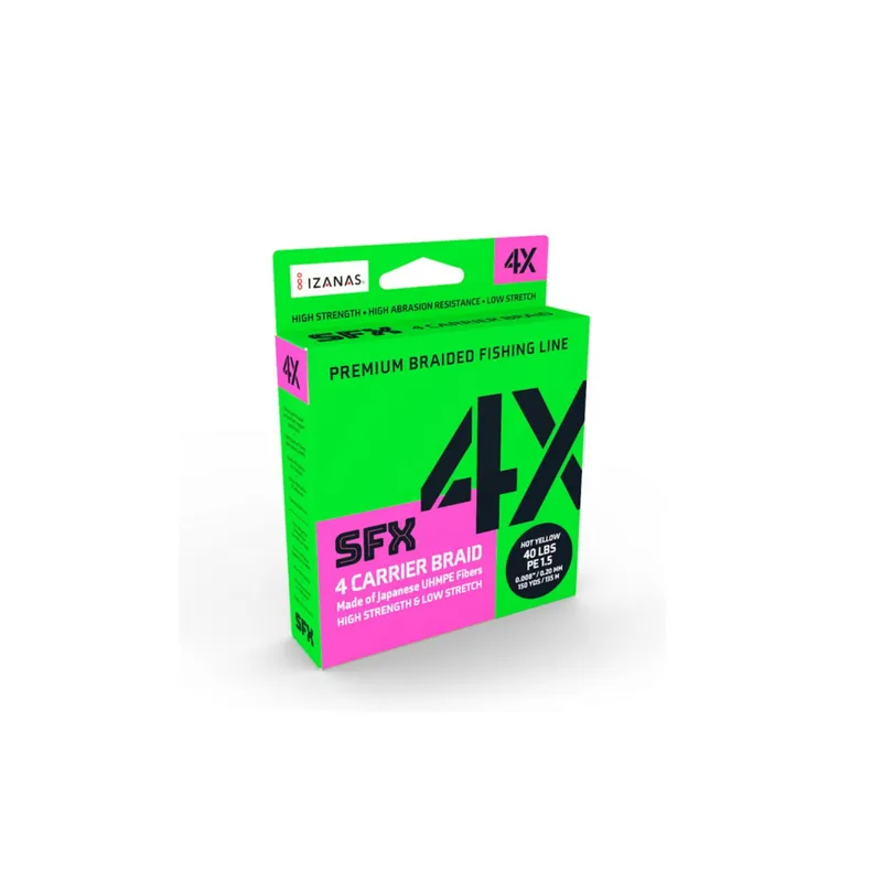 Sufix SFX 4X geflochtene Angelschnur Hot Yellow 135 m-0,148 mm