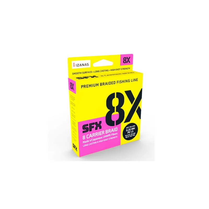 Sufix Premium Schnur SFX 8X 135m Lo VIS Hot Yellow-0,104 mm