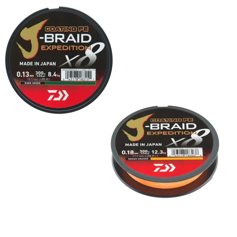 Daiwa J-Braid Expedition X8E-0.06mm-300m d. green