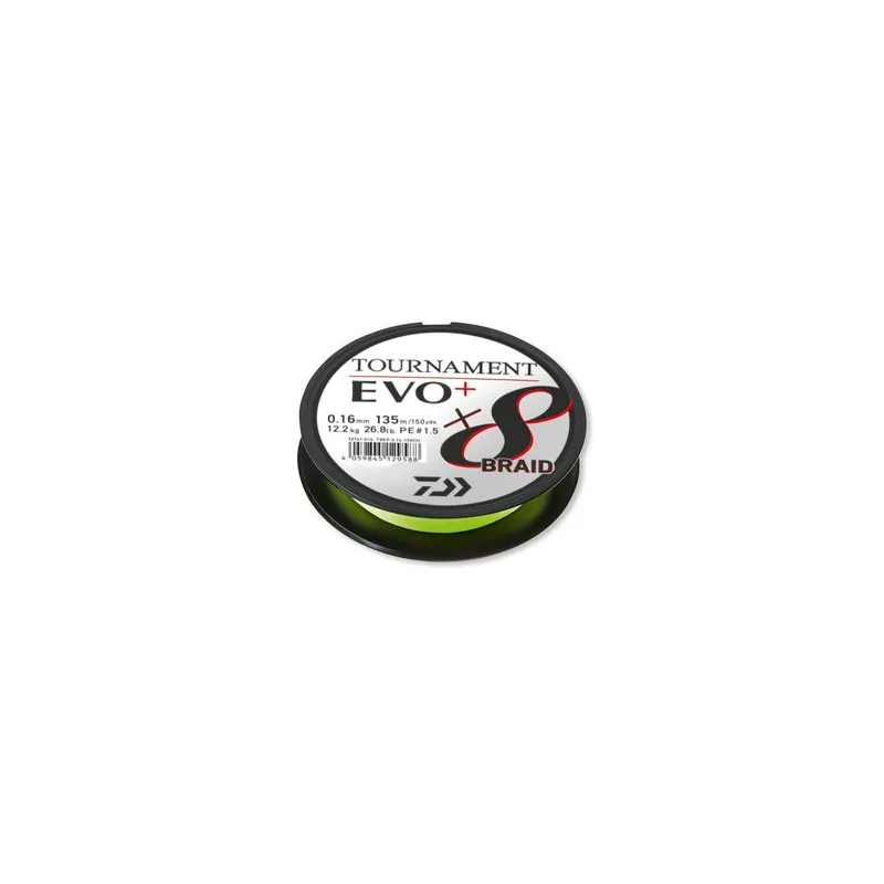 Daiwa Tournament X8 BRAID EVO+ chartreuse 135 m-0,08 mm
