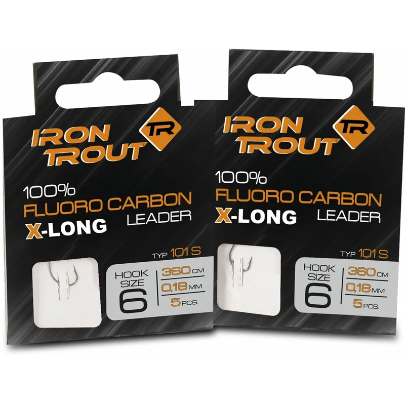 Iron Trout X-long Forellenhaken Fluorocarbon 3,60 m-101S Fluorocarbon Gr. 4 0,20 mm