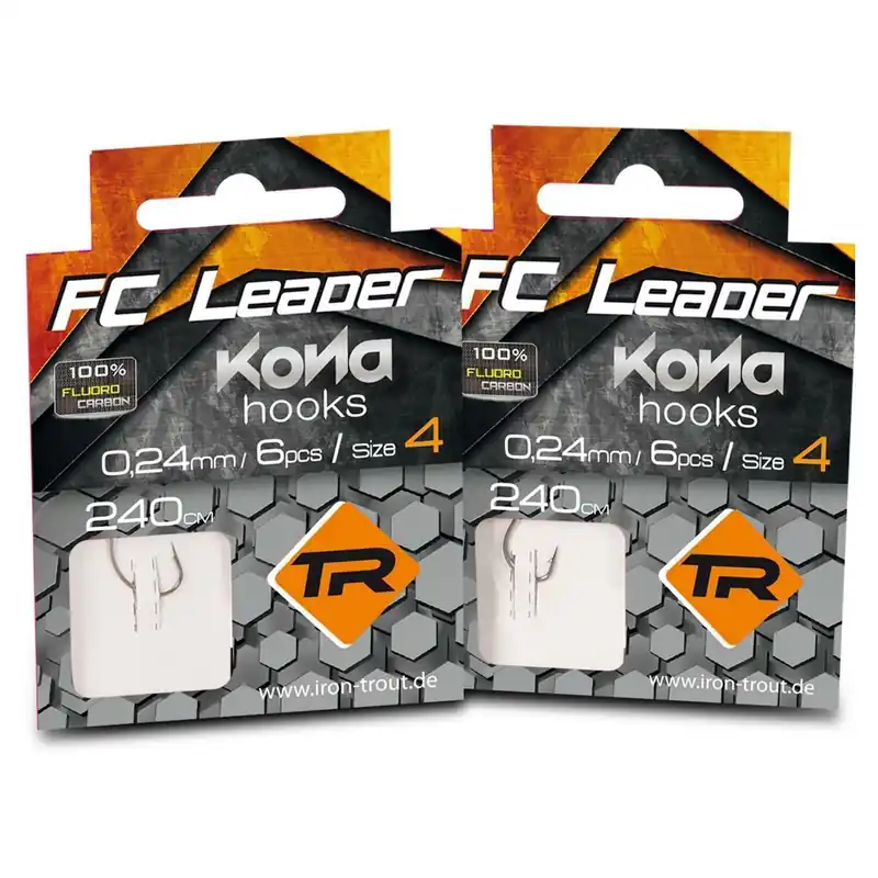 Iron Trout Fluorocarbon Premium Forellenhaken-D10101 Gr. 10 0,14 mm – 240 cm