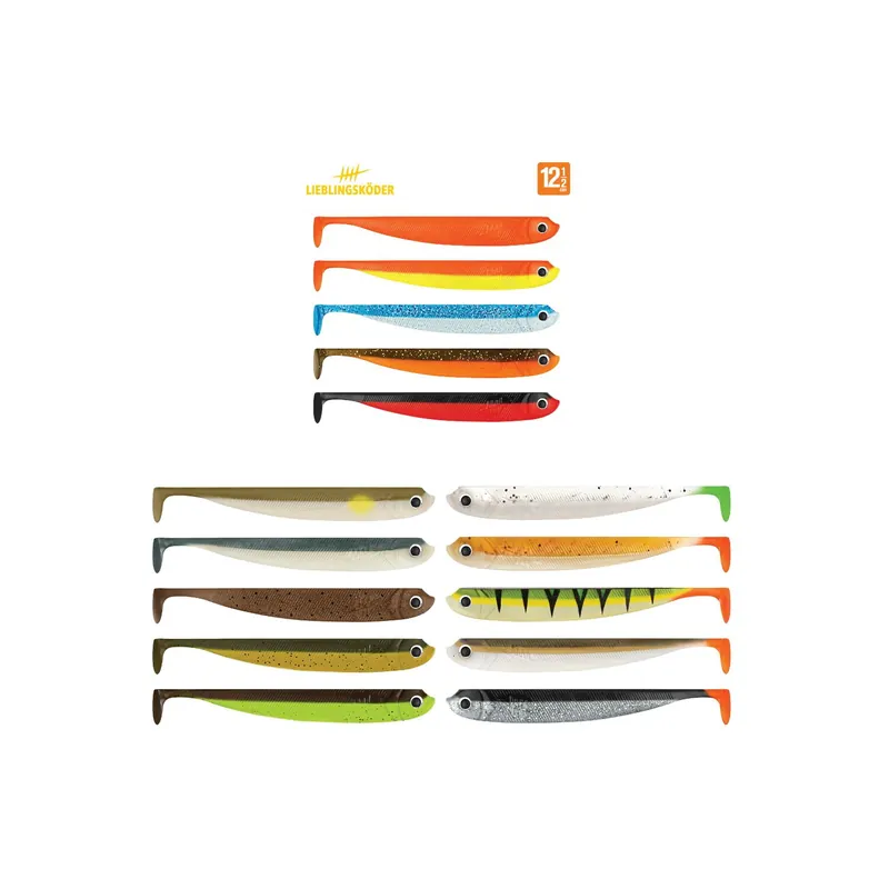 Lieblingsköder Gummifisch-Mixpaket 12,5 cm 5 Stück-Natural Classic