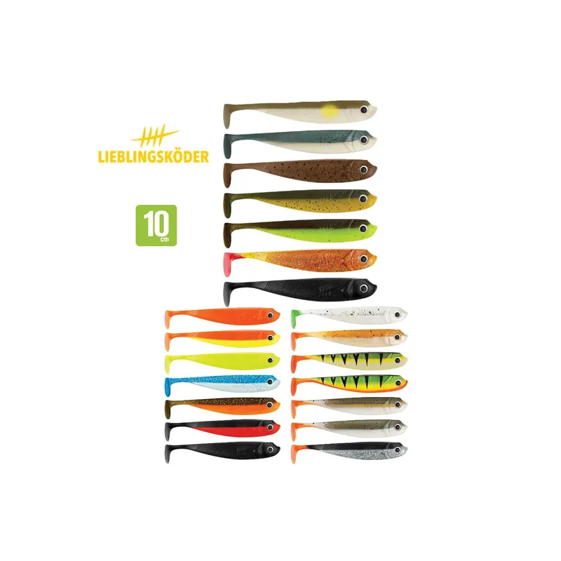 Lieblingsköder Gummifisch-Mixpaket 10 cm 7 Stück-Natural Classic