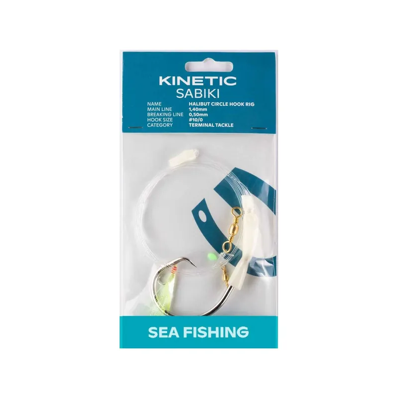 KINETIC SABIKI HALIBUT CIRCLE HOOK #10/0 125CM GLOW-