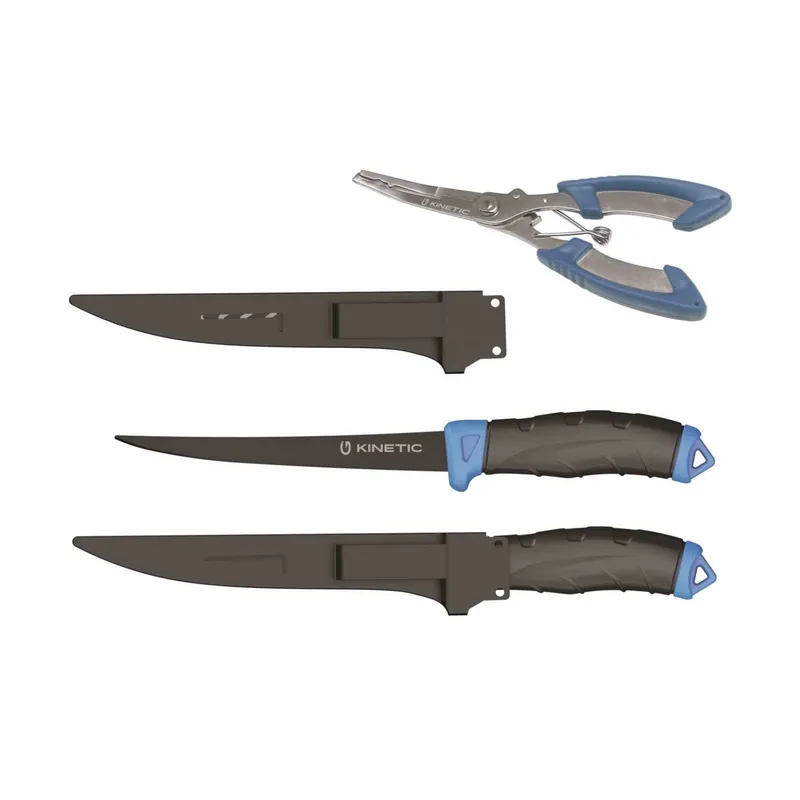 KINETIC FILLET KNIFE & PLIERS KIT BLACK/BLUE-