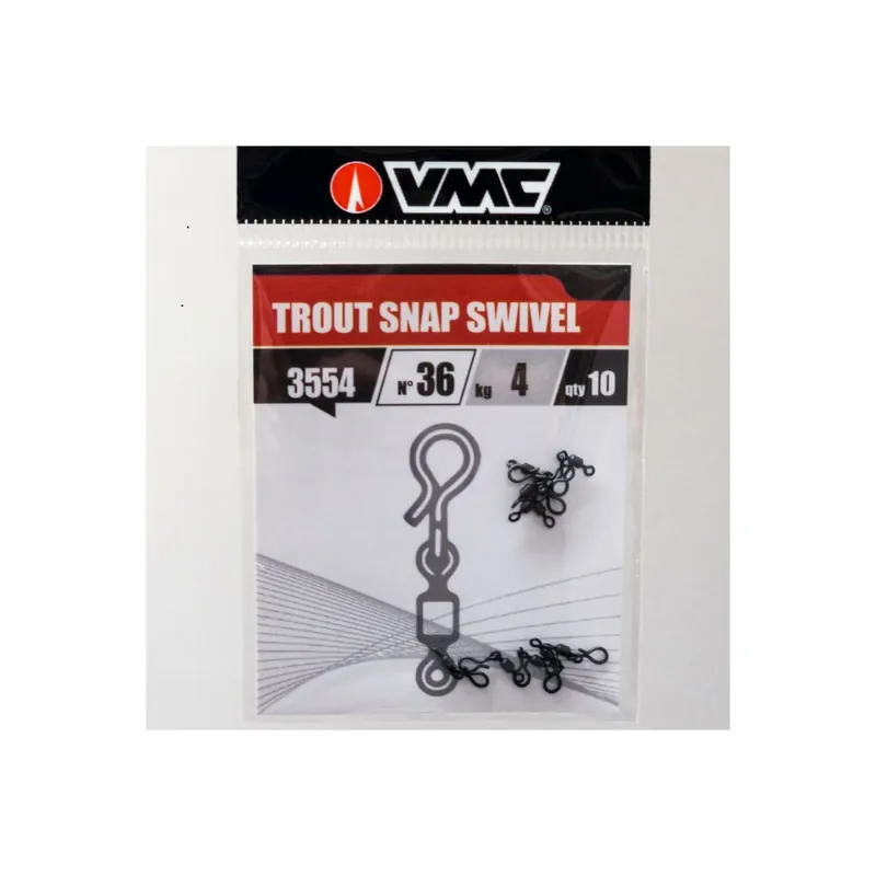 VMC 3554BN Trout Snap Swivel Nr. 36 4 kg 10 Stück-