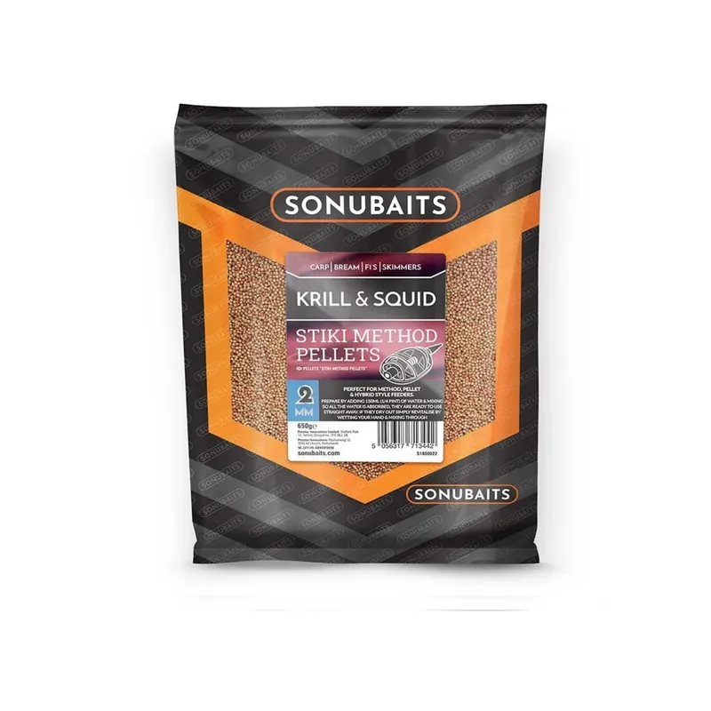 Sonubaits Stiki Krill & Squid Method Pellets 650 g 2 mm-