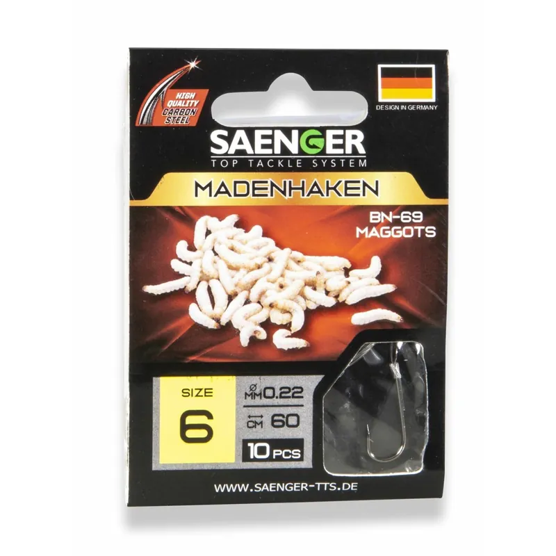 Saenger Madenhaken BN-69 60cm-Gr. 10 0,20 mm