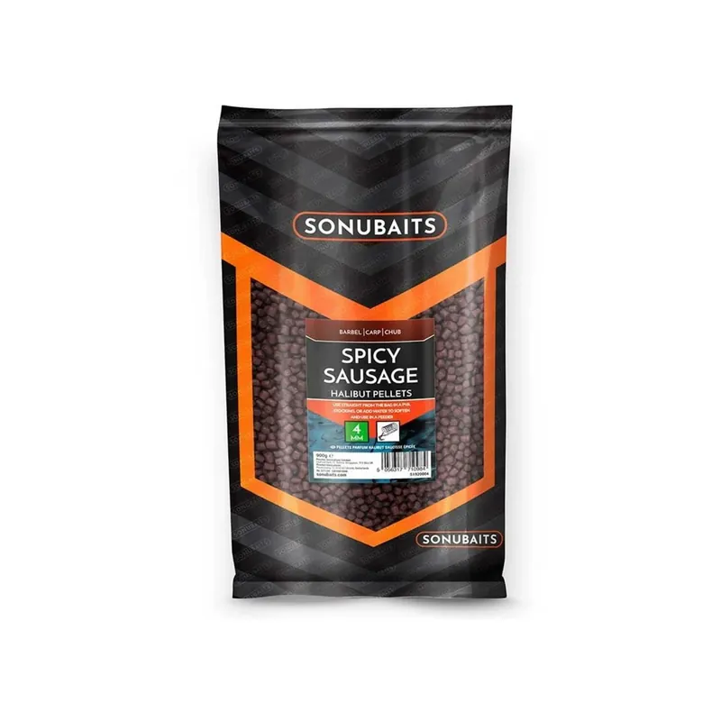 Sonubaits Spicy Sausage Halibut Pellets 900 g 3 mm-