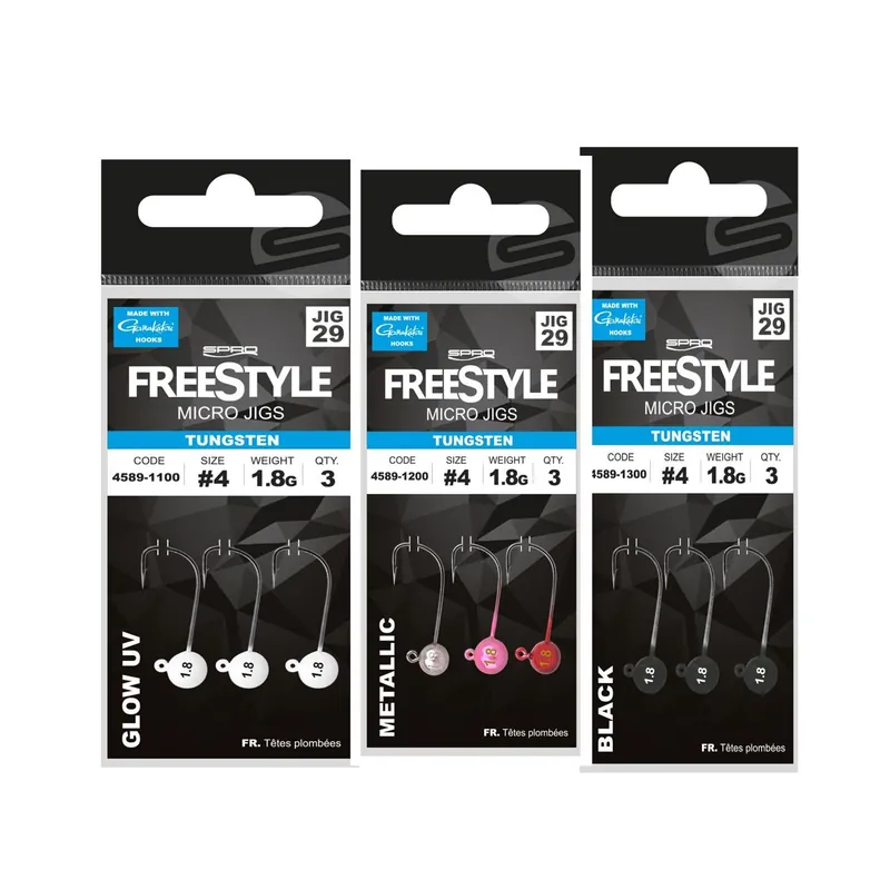Spro Tungsten Micro Jigköpfe Jig29-BLACK 1.8G Gr. 1