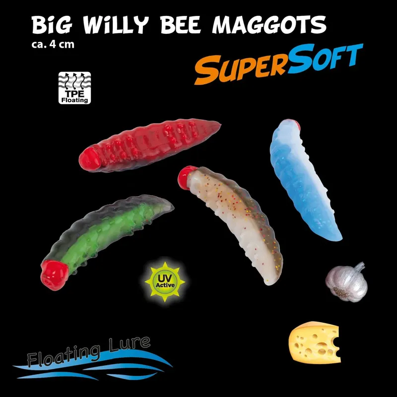 Big Willy Super Soft Bee Maggot Käse 42mm-Käse 42mm 12 Stück BB