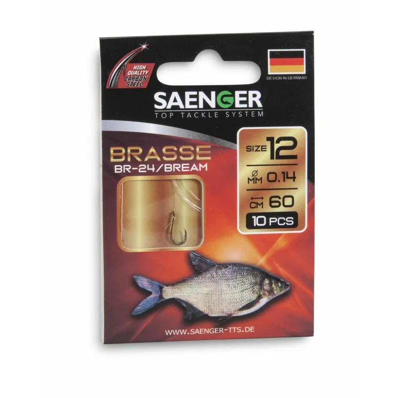 Saenger Brassenhaken BR-24 60 cm-Gr. 10 0,16 mm