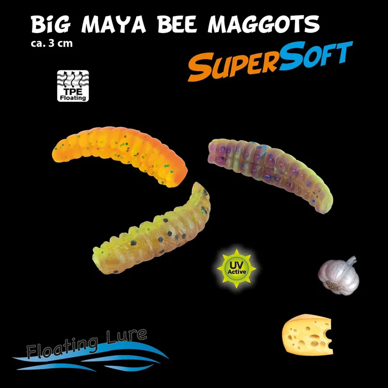 Big Maja Bee Maggot Super Soft Käse Cheese 31mm-Cheese 31mm 12 Stück BB