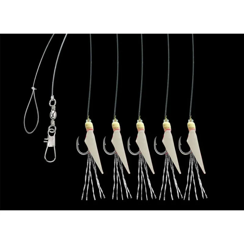 Aquantic Heringsvorfach klein 5 Haken-klein Chartreuse 150 cm Gr. 10