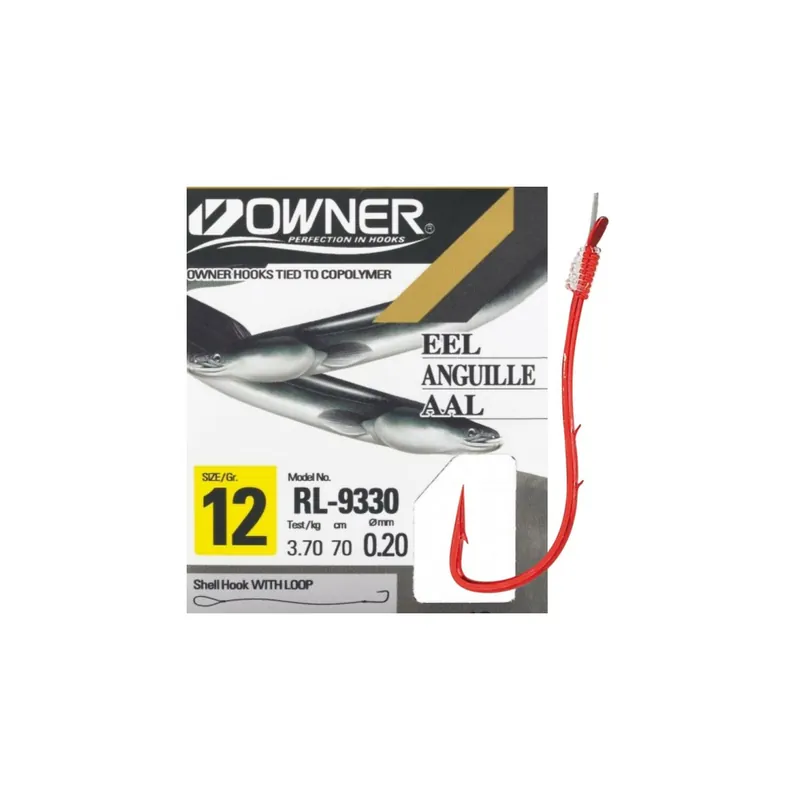 Owner gebundene Angelhaken Aal 70 cm-Gr. 2/0,35