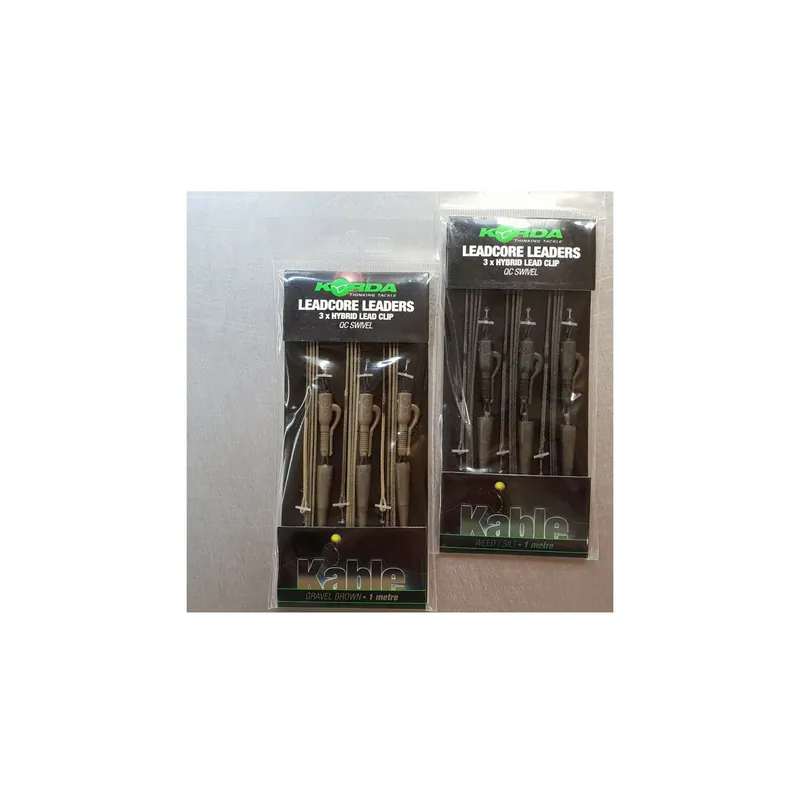 Korda Kable Leadcore Leaders Hybrid lead Clip- Gravel Brown-