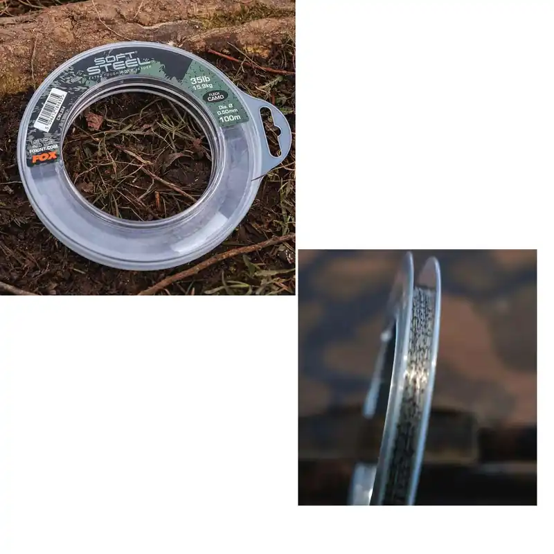 FOX Soft Steel Fleck Camo Leader-Leader 0,50 mm 15,9 kg 100 m