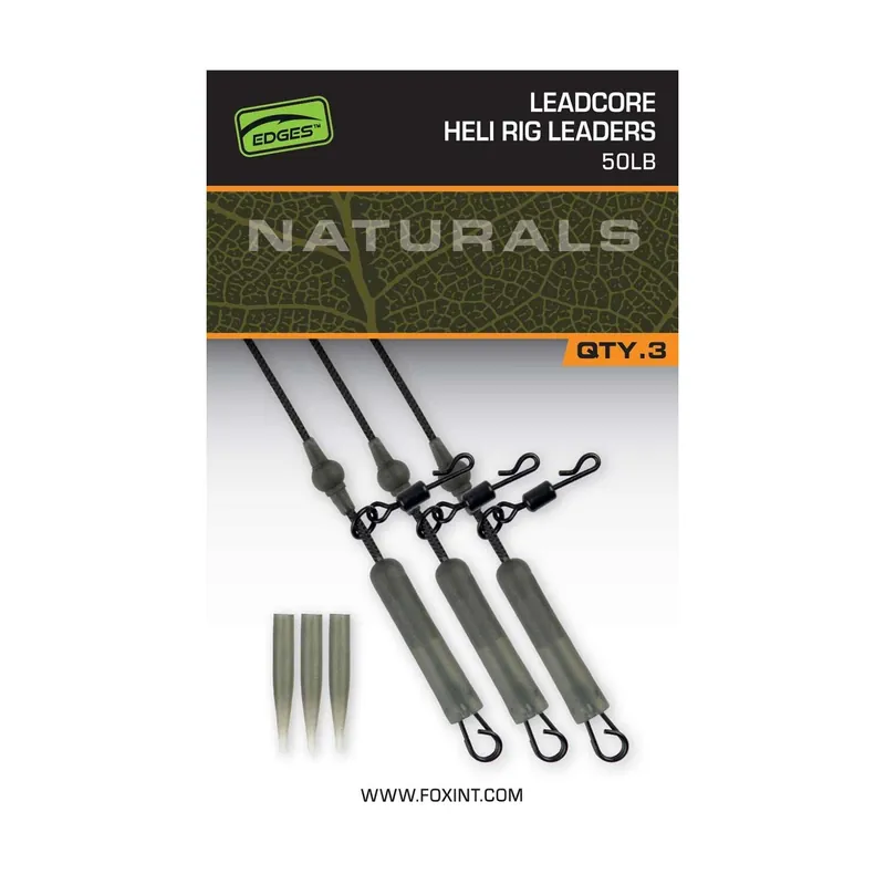 Fox EDGES™ Naturals Leadcore Heli Rig Leaders 50lb 3 x 75 cm-