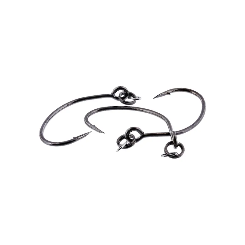 Rigged Seatrout Single Hooks schwarz Gr.2 8 Stück-