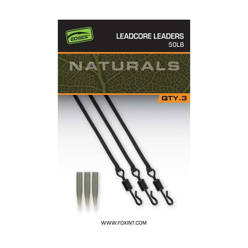 Fox EDGES™ Naturals Leadcore Leaders 50lb 3 x 75 cm-