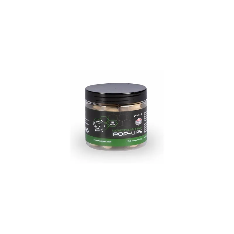 Nash Bait Monster Shrimp Pop Ups 75 g White 12 mm-
